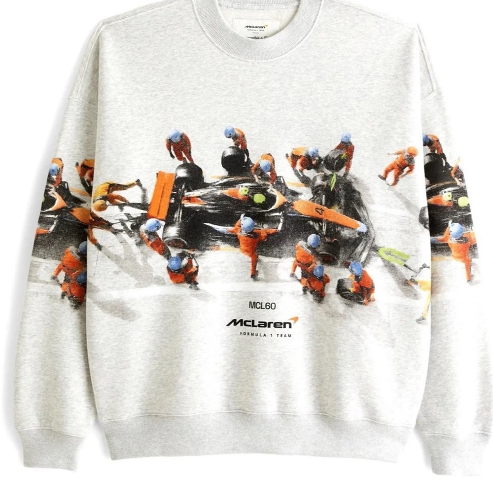 Mens Abercrombie and fitch Mclaren Graphic Crew sweatshirt Lando Small